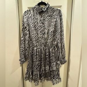 Renuar Black and White Patterned Dress